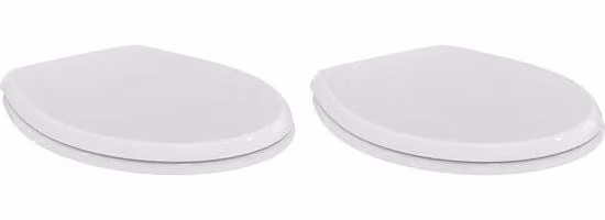 Sedile WC universale per WC standard – Design universale in resina termoplastica bianca (confezione da 2)
