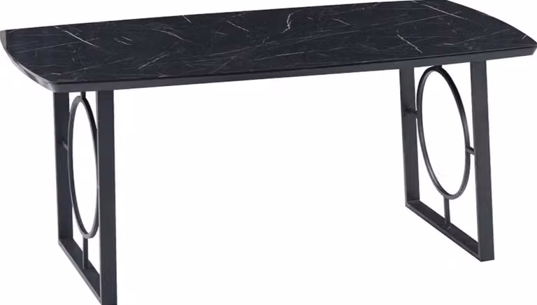 Luxus Tische Esszimmer Metall Esszimmertisch Moderner Möbel Schwarz Edelstahl