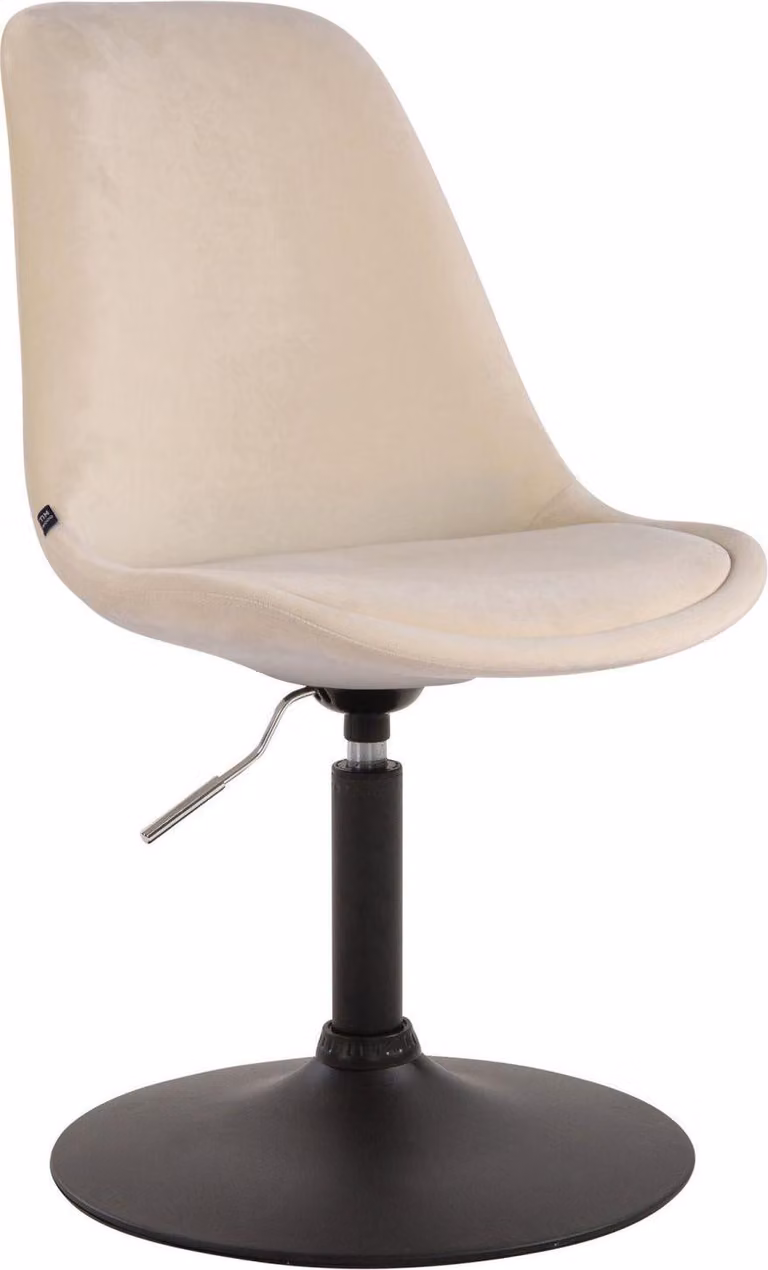 Sedia da pranzo in velour - design - rossa - pieghevole e girevole a 360° | colore: crema | colore base: nero