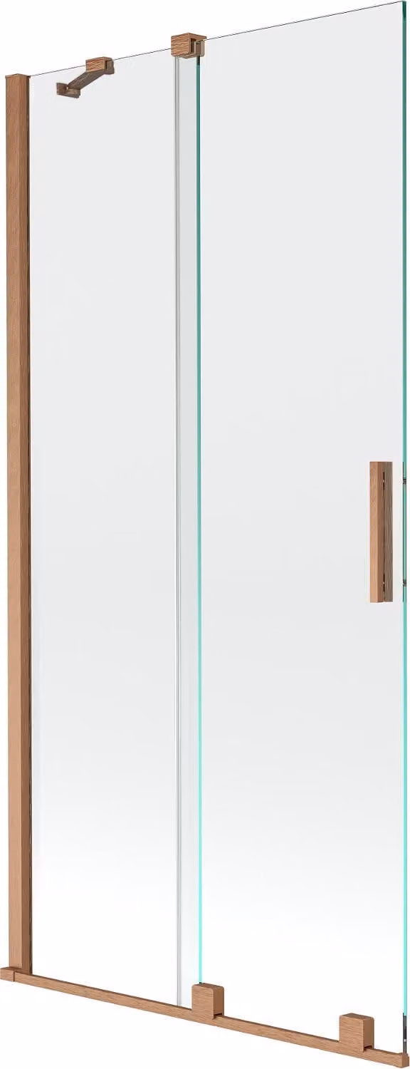 Mexen Velar parete da doccia a 2 ante scorrevole 95 x 150 cm, trasparente, rame spazzolato - 896-095-000-01-65