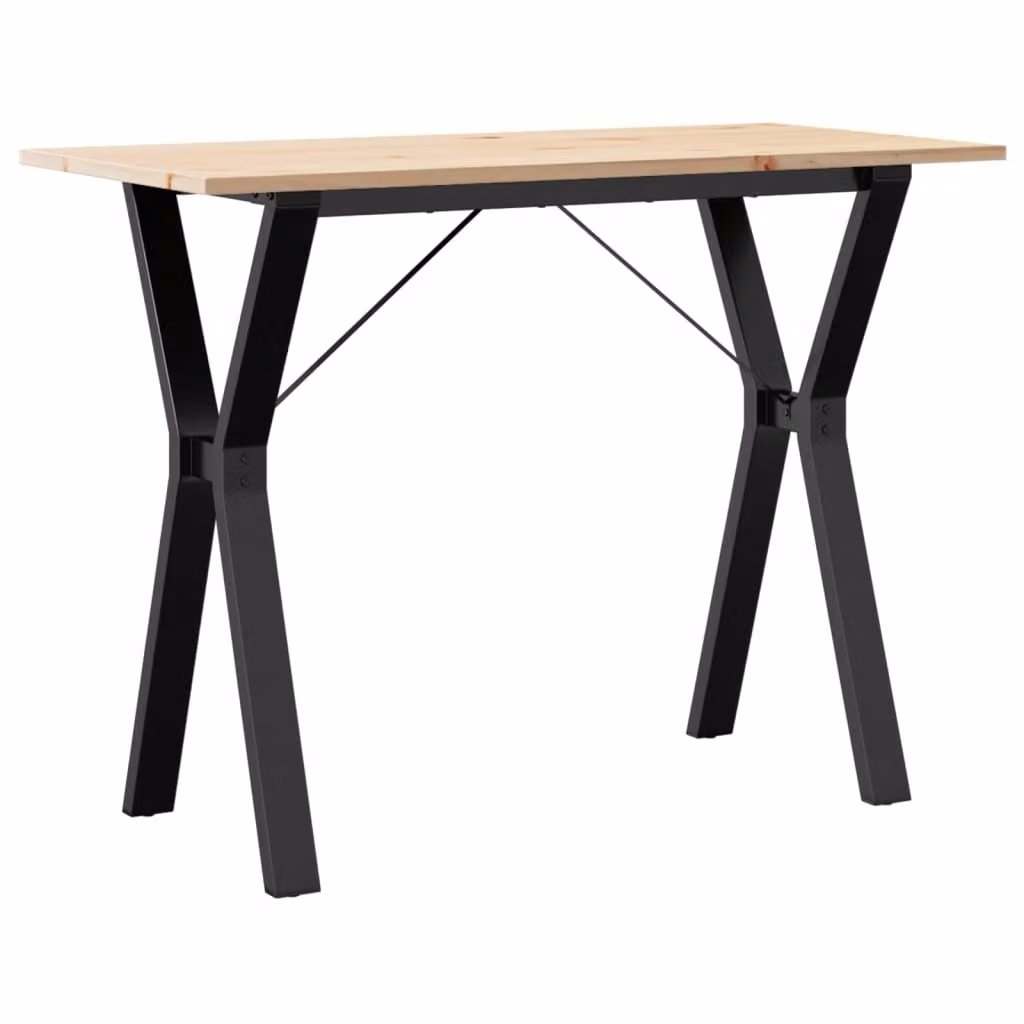 Tavolo da Pranzo Telaio a Y 100x50x75 cm Legno Pino e Acciaio