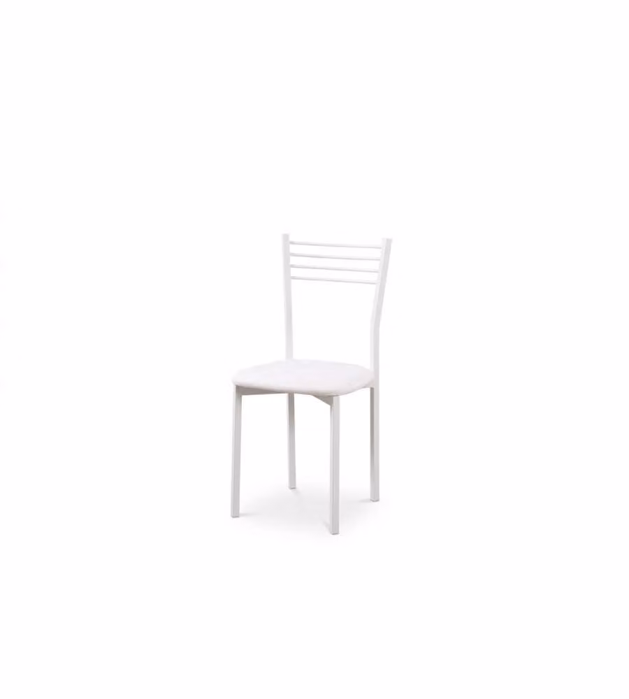 Domo Mea Sedia da pranzo Bianca 40x41x80,5 cm Metallo e PU Moderna