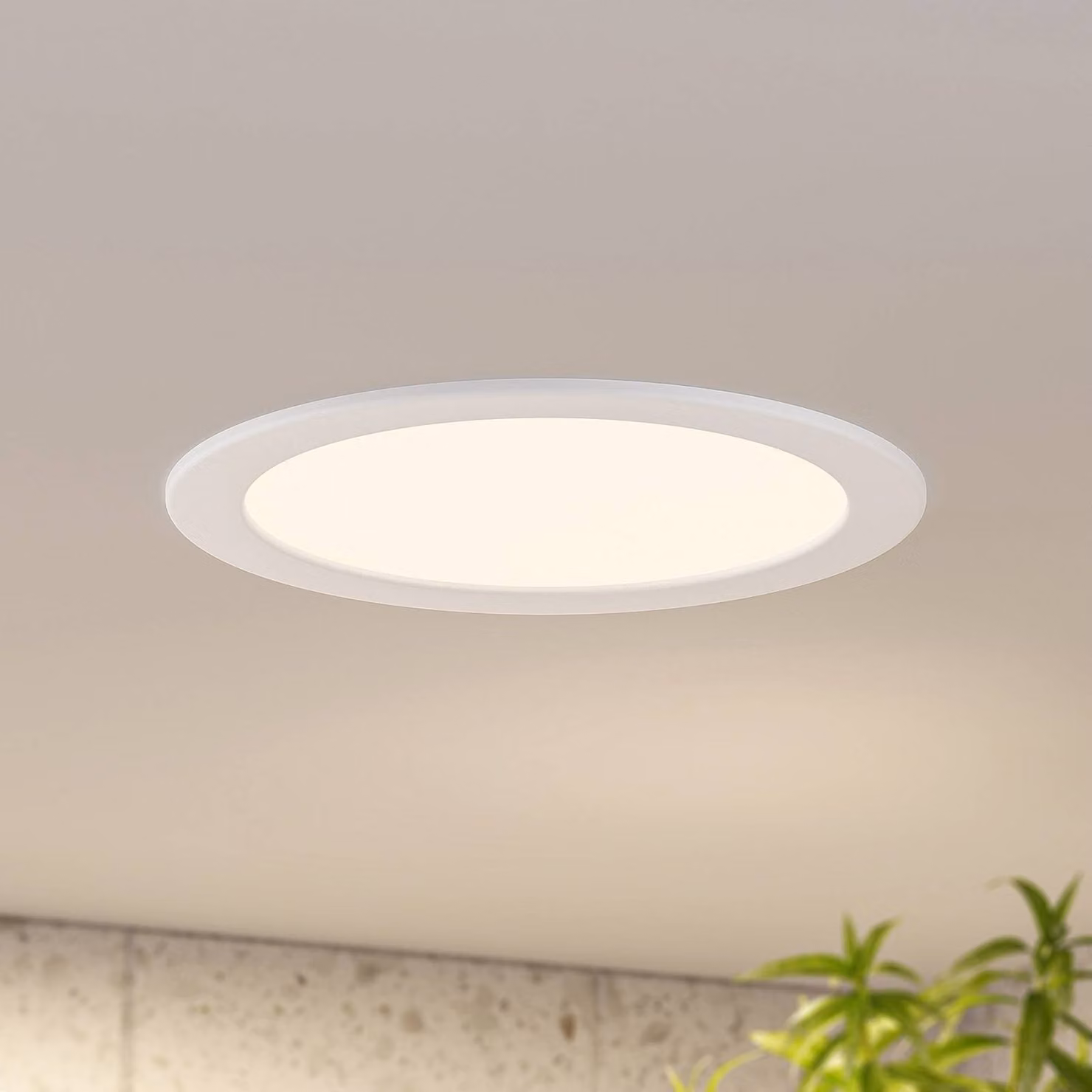 Prios Luci LED da incasso Cadance, bianco, 24 cm, set 10, CCT Cadance PRIOS, dimmerabile, Bianco / Opale, Bagno, Alluminio, Moderno