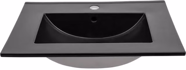 Lavabo da incasso AXIS 80 cm nero opaco ceramica design contemporaneo