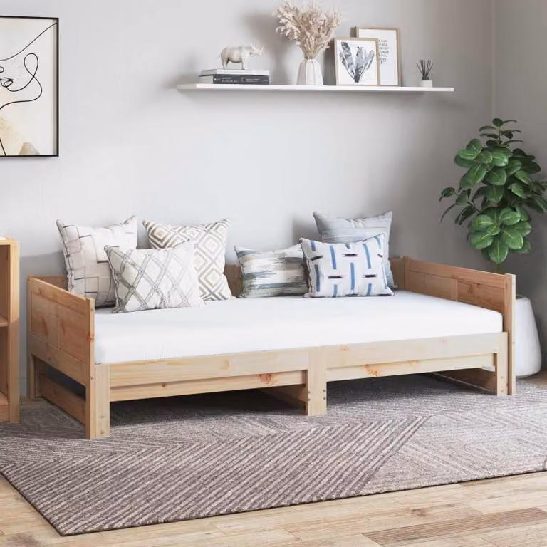 Maison Exclusive - Divano letto estraibile Natur 180 x 200 cm Legno di pino massiccio
