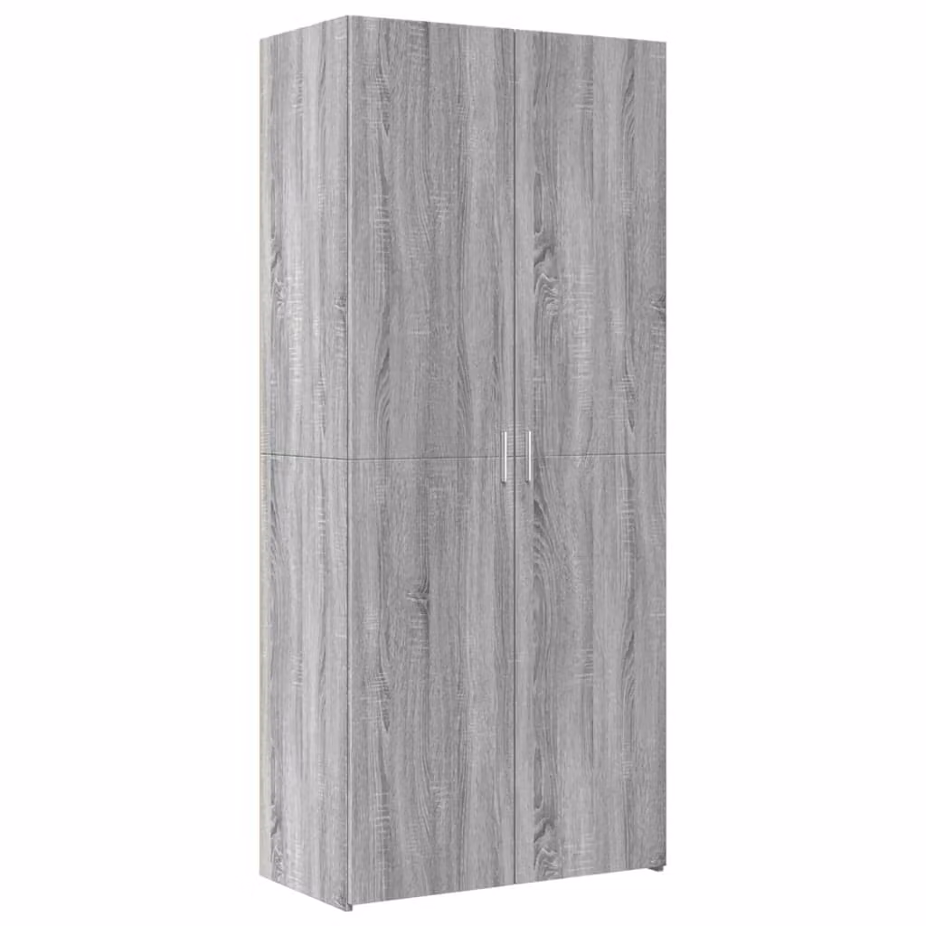 Credenza Grigio Sonoma 80x42,5x185 cm in Legno Ingegnerizzato