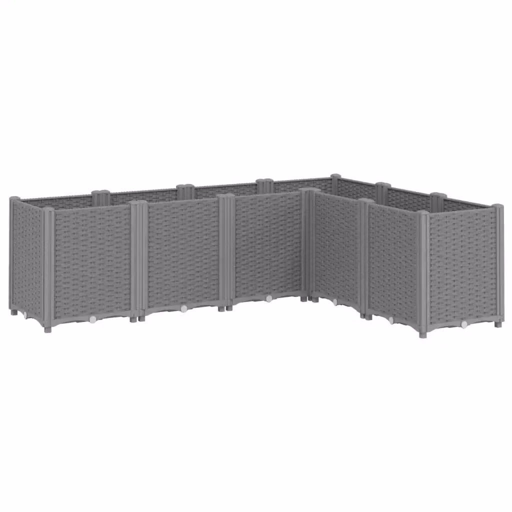 Fioriera da giardino vidaXL in plastica grigia L: 160 cm, P: 120 cm, H: 53 cm – 2