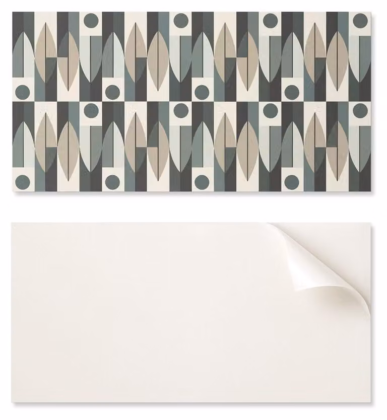 Pannello in vinile autoadesivo con stampa, ideale per il soggiorno, dimensioni 100 x 50 cm, motivo geometrico astratto