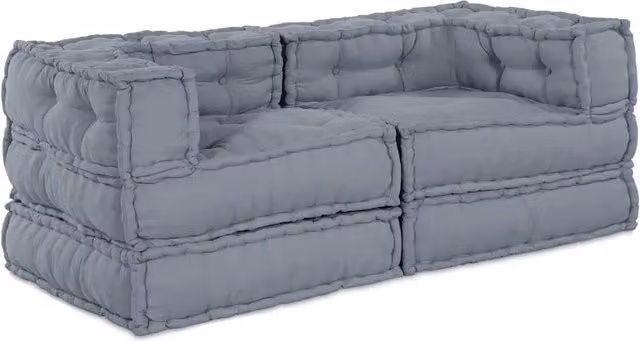 Unità di Divano Modulare 2 pz Tessuto Grigio 140 x 70 x 56 cm 3315091