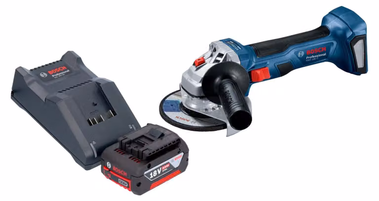 Bosch GWS 18V-7 Smerigliatrice angolare professionale a batteria 18 V 115 mm brushless + 1x batteria ricaricabile 4,0 Ah + caricabatterie