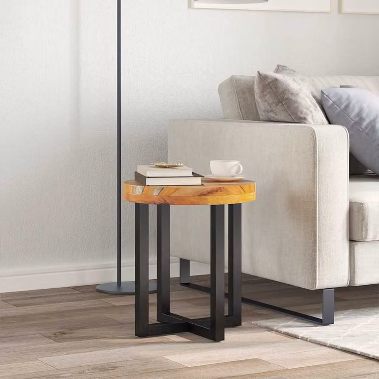 Maison Exclusive - Tavolino 40 x 45 cm in legno massello di teak e poliresina