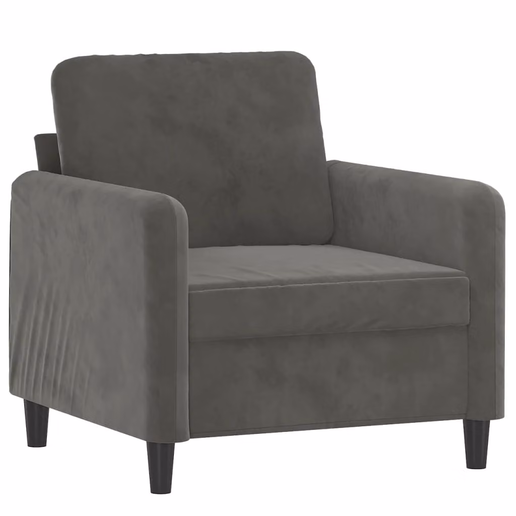 vidaXL Poltrona grigio scuro 60 cm in velluto