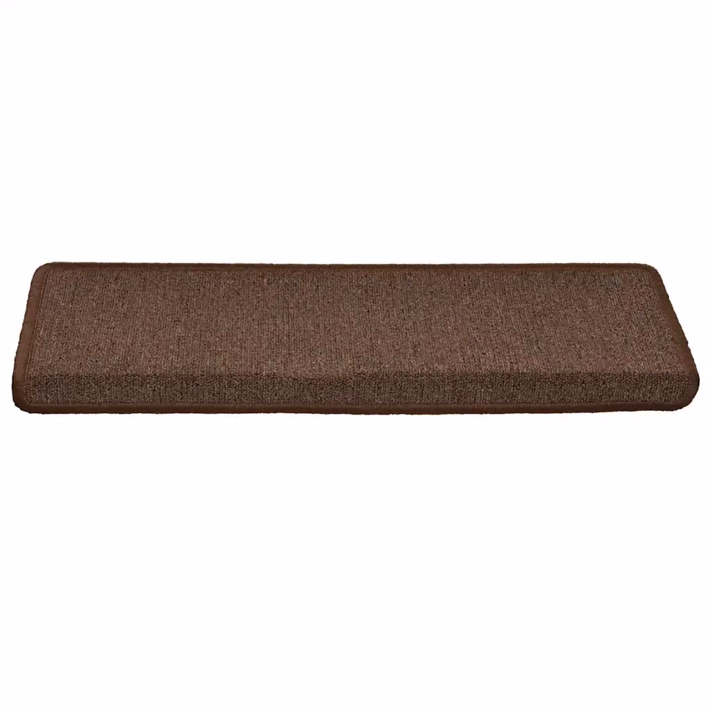 Set di 30 tappetini per scale antiscivolo e fonoassorbenti vidaXL, colore marrone, L: 65 cm, P: 21 cm, H: 3,5 cm – 2