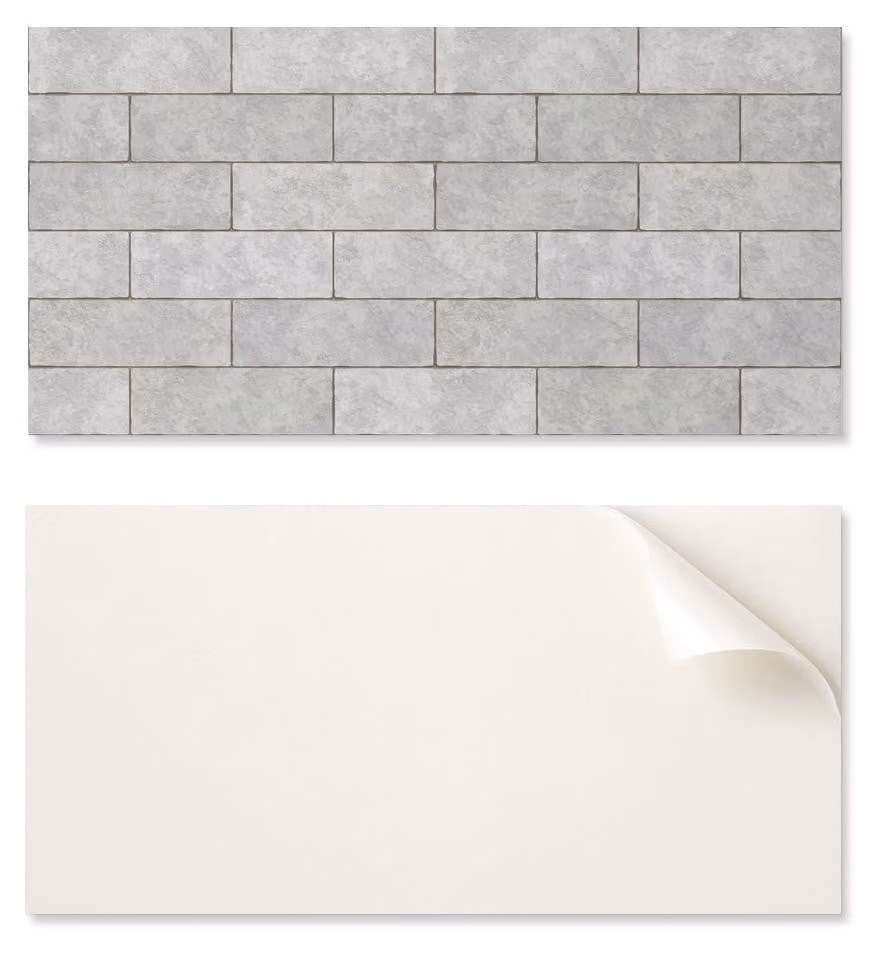 Pannello decorativo in vinile con grafica, ideale per cucina o bagno, dimensioni 100 x 50 cm, motivo a mattoni con effetto 3D