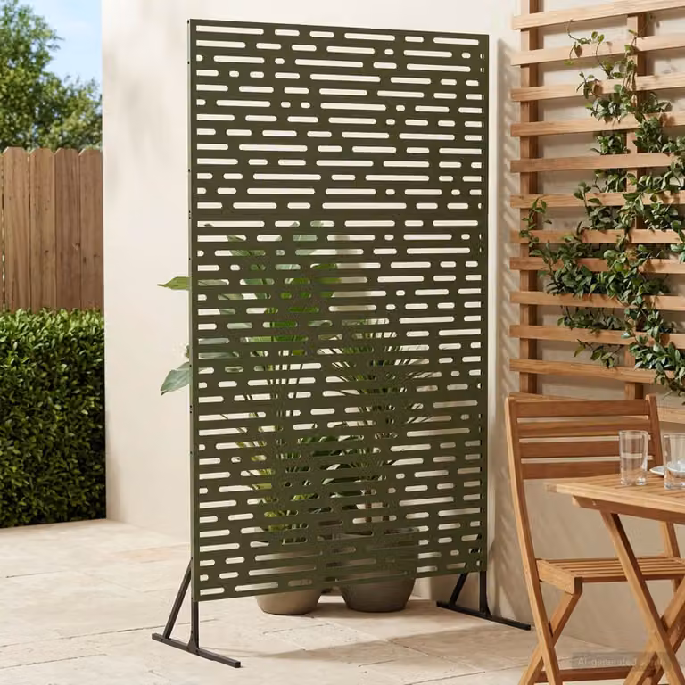 vidaXL Schermo per Privacy 100 x 50 x 180 cm Acciaio Verde Oliva