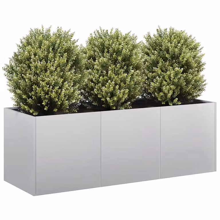 Fioriera rialzata vidaXL in acciaio zincato grigio L 120 x P 40 x H 40 cm