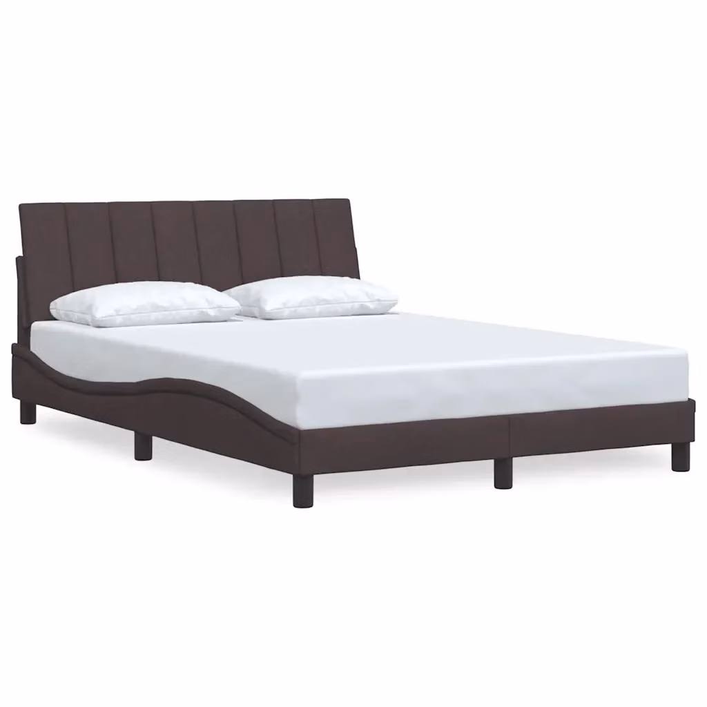 Giroletto senza materasso Hanko vidaXL in tessuto marrone scuro L/P/H: 140 x 190 cm – 2