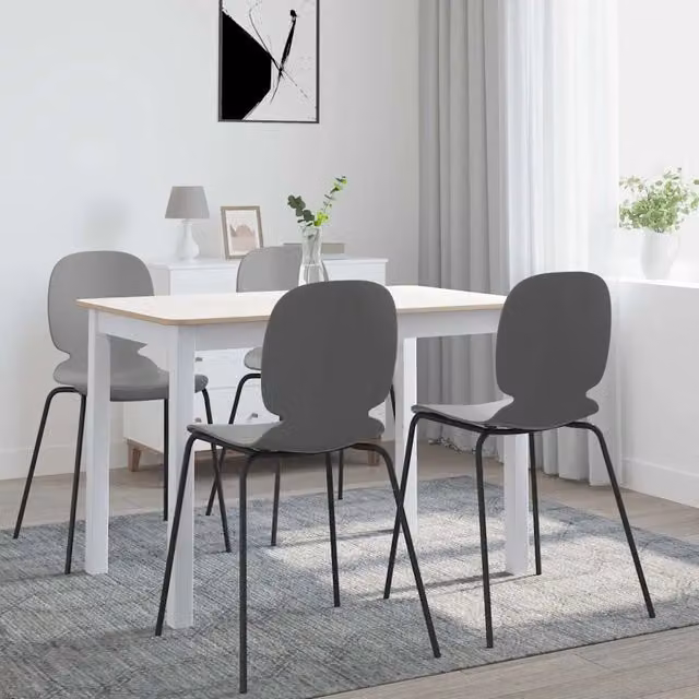 Tavolo da Pranzo Bianco e Marrone 114x71x75cm Massello di Hevea 247363