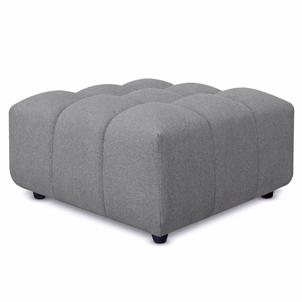 Pouf poggiapiedi con bombature morbide, Pouf Rubiq Grigio 90 x 150 cm