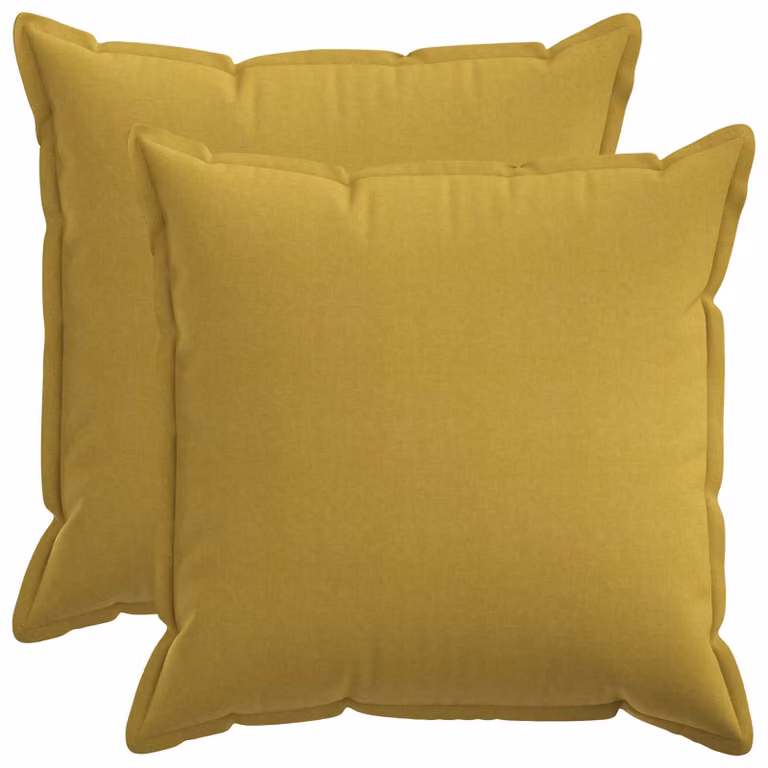 Set di 2 federe vidaXL HOUTEN quadrate in poliestere, colore verde e giallo, 55 x 55 cm