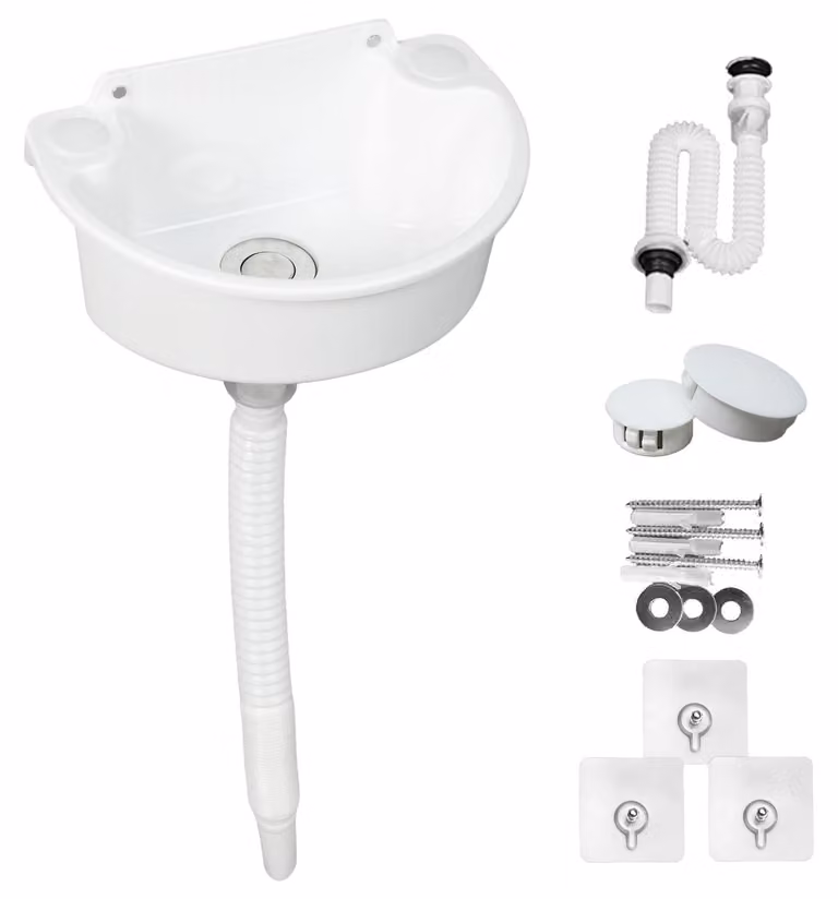 Solidchoice - Lavabo portatile in plastica, con attacco per l'uso in giardino e in garage