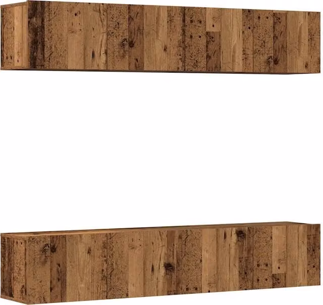 Mobili TV a Parete 4 pz | Armadietto TV | Mobile Porta TV Legno Antico in Legno Multistrato