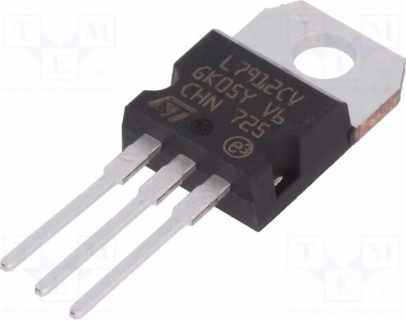 3x IC: Stabilizzatore di tensione, linea regolata (no) -12V 1,5A, montaggio a foro passante (THT), modello L7912CV-DG, non verniciato