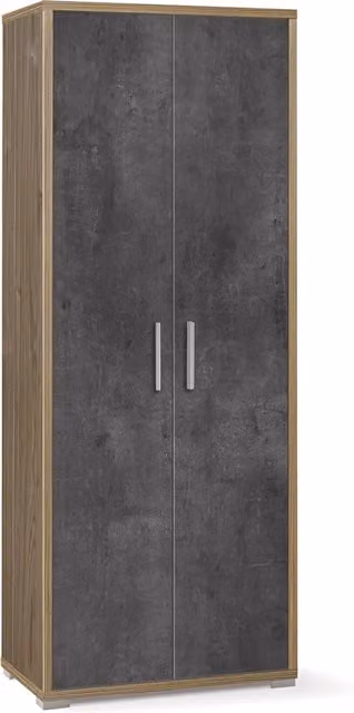 Armadio 2 Ante 71x182x41 cm Noce Stelvio/Ossido Nero