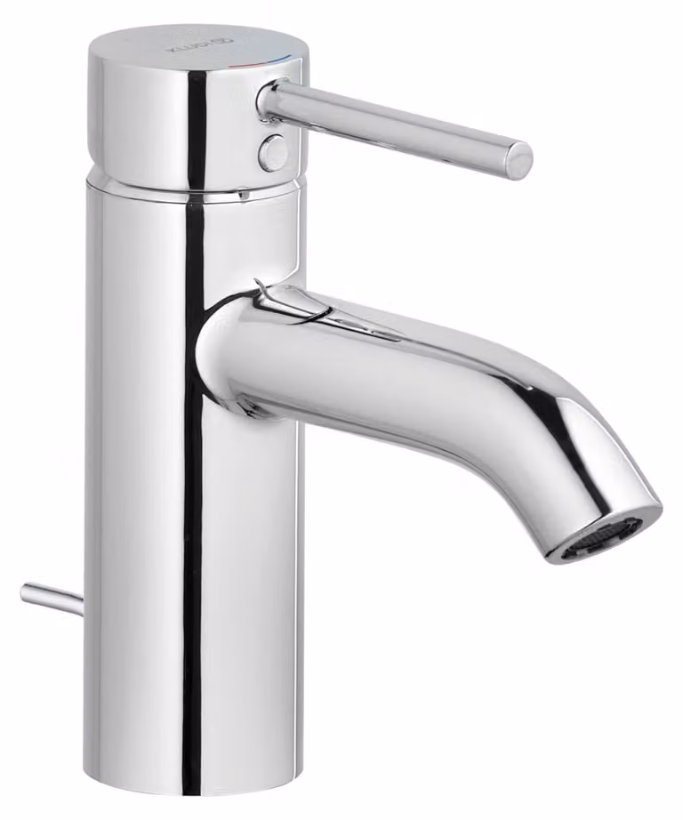 Miscelatore monocomando per lavabo, 75 mm, 5 l/min, cromato, completo di gruppo di scarico