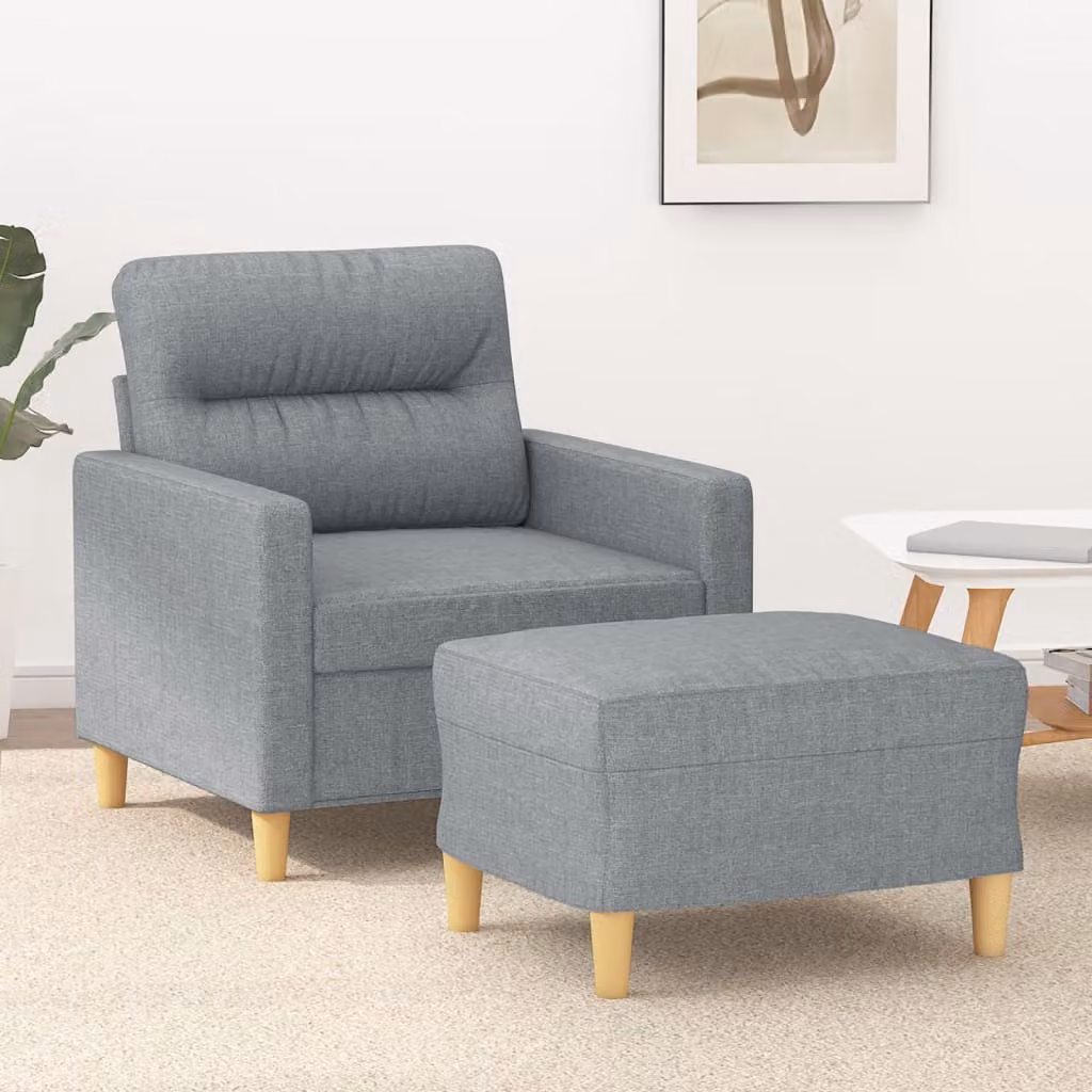 vidaXL Poltrona Relax con Poggiapiedi Grigio in Tessuto e Struttura Moderna