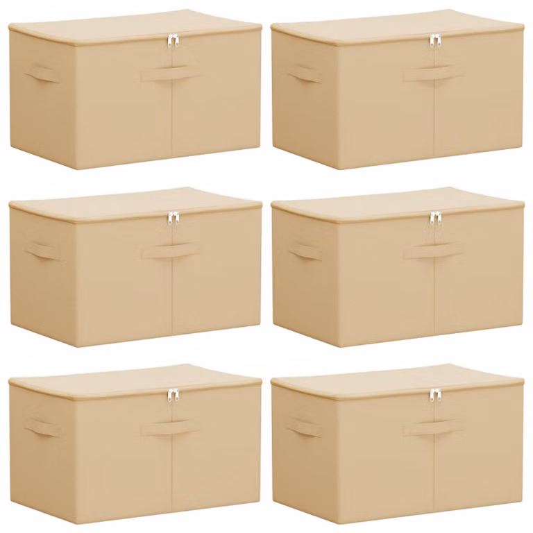 Scatola di Stoccaggio 6 pcs Crema 55 x 35 x 32 cm