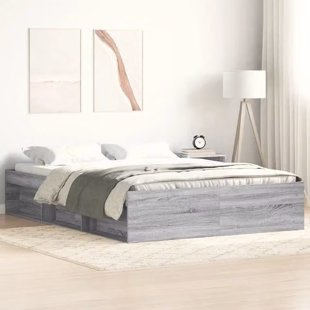 Giroletto-Struttura Letto Grigio Sonoma 160x200 cm