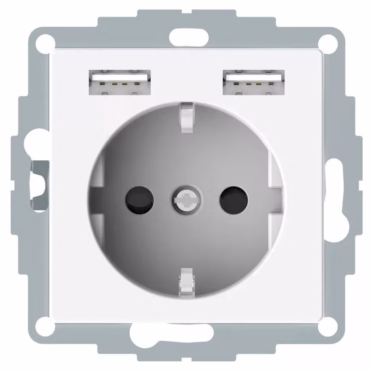 Presa Schuko con caricatore USB 16A/AC250V rw - Presa ELG365344