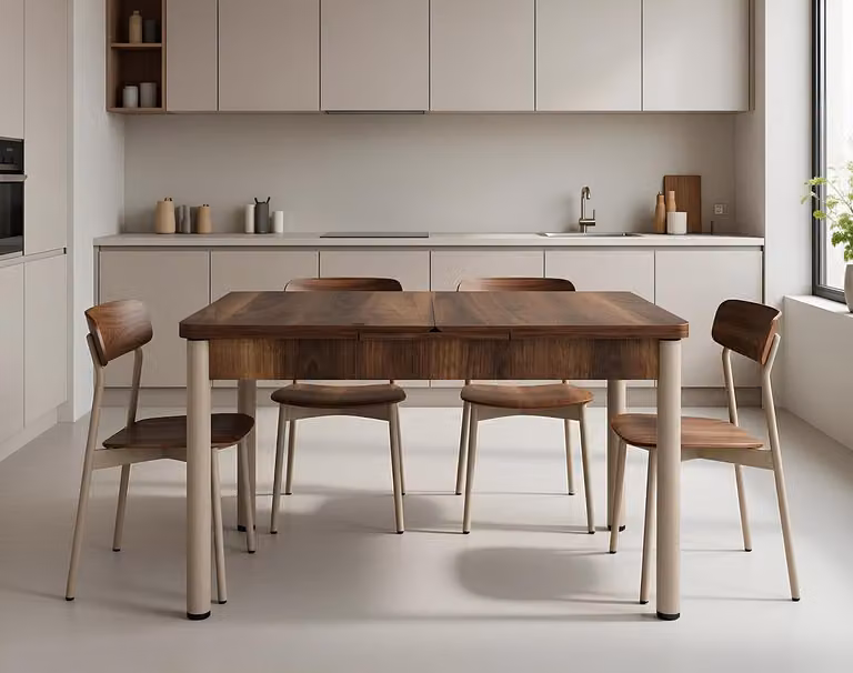 Tavolo da pranzo, sala da pranzo, moderno, rettangolare, in legno, marrone, comodo, nuovo