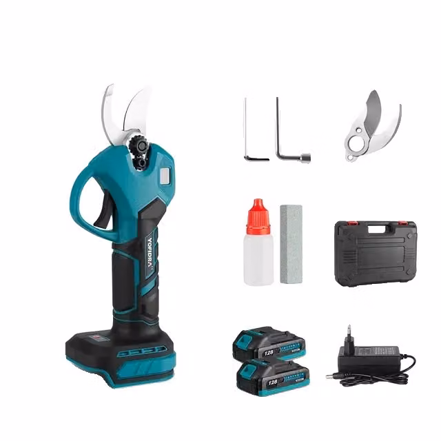 Forbice elettrica da giardino, motore brushless, taglio efficiente, 2 batterie, spina di tipo EU