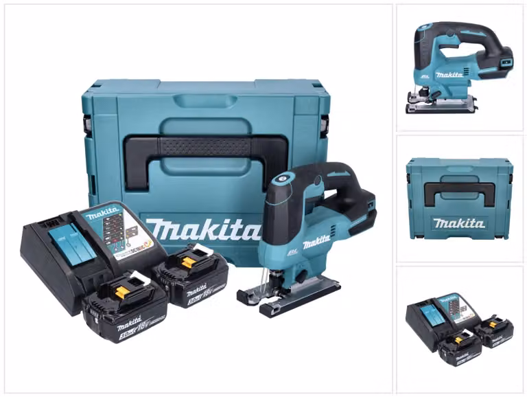 Seghetto alternativo a batteria Makita DJV 184 RFJ 18 V brushless + 2x batteria ricaricabile 3,0 Ah + caricabatterie + Makpac
