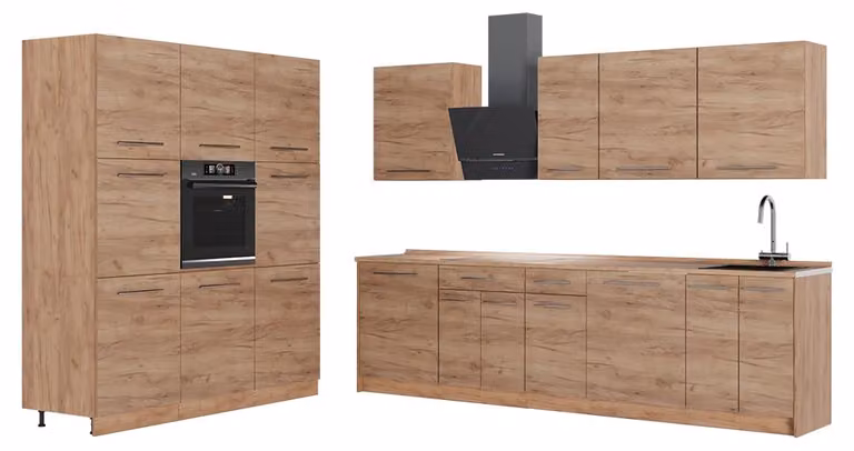Cucina componibile Vicco Fame-Line Rovere dorato/Rovere dorato 460 cm, PL Rovere, Model 63794