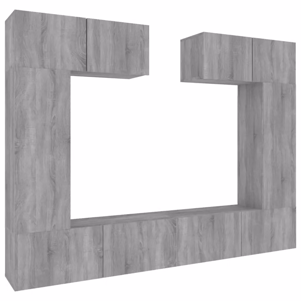 vidaXL Set di Mobili Porta TV 6 pz Grigio in Legno e MDF per Soggiorno – 2