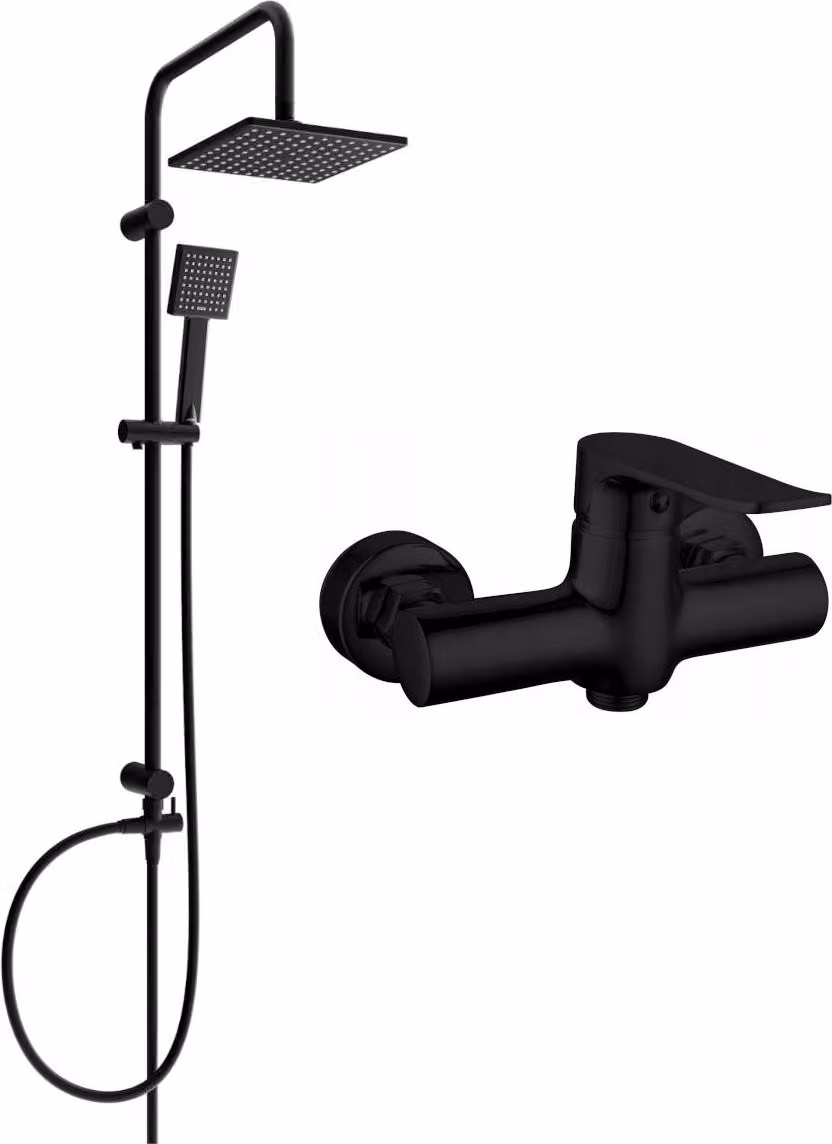 Mexen Tord set doccia esterno con soffione e miscelatore doccia Pecos, nero - 72740200-70