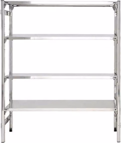 Scaffale professionale RACKING in acciaio inox color argento con ganci di CASTELLANI SHOP L: 160 cm, P: 60 cm, H: 200 cm