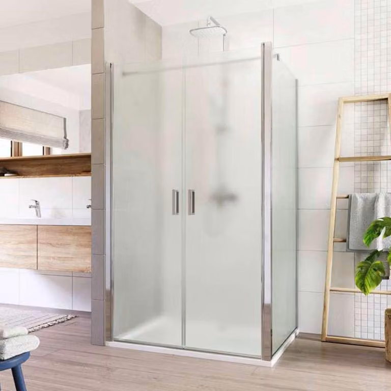 Cabina doccia Mereo, Lima, rettangolo, doppia anta, volante, 110x100 cm, cromo ALU, vetro Point - CK88552K