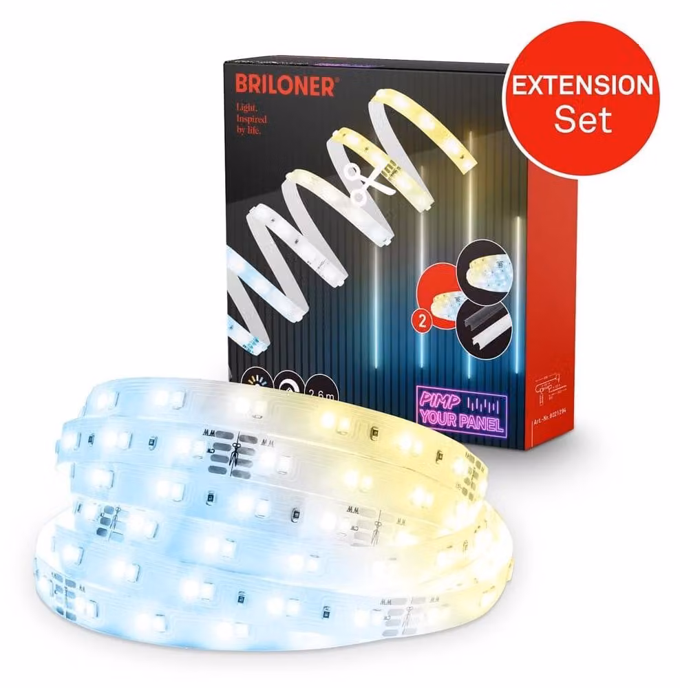 Briloner Pimp your Panel, set di prolunghe Striscia LED 2,6 m, accorciabile, CCT