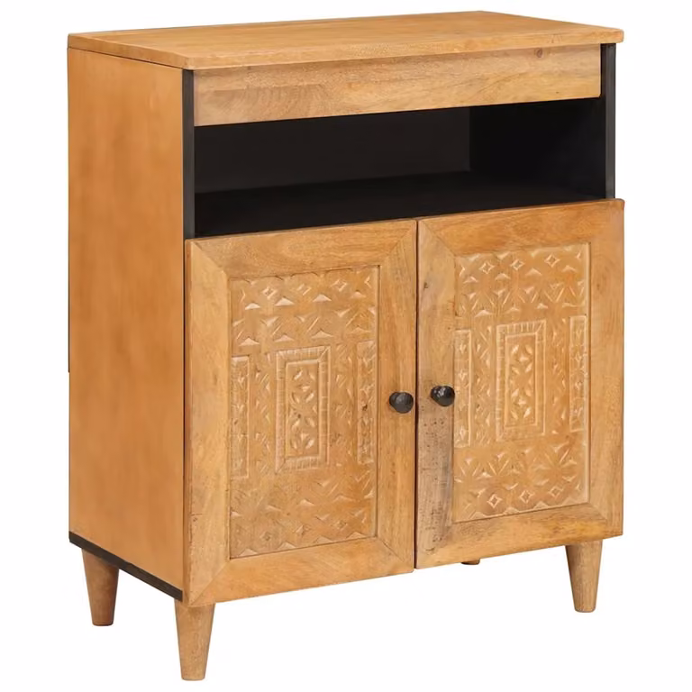 Credenza moderna vidaXL in legno di mango massello marrone L: 60 cm, P: 33 cm, H: 75 cm