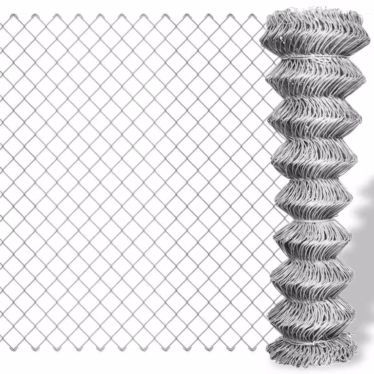 Recinzione in rete vidaXL in acciaio zincato, Argento, 25 x 1,25 m