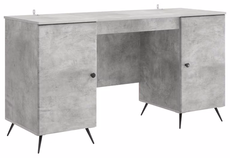 Scrivania con lo scaffale Grigio Cemento 142,5 x 50 x 75 cm