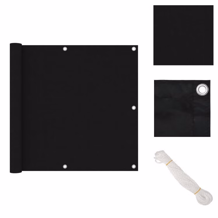 vidaXL Schermo privacy per balcone nero 90x400 cm Tessuto Oxford - Ombrelloni e tende da sole