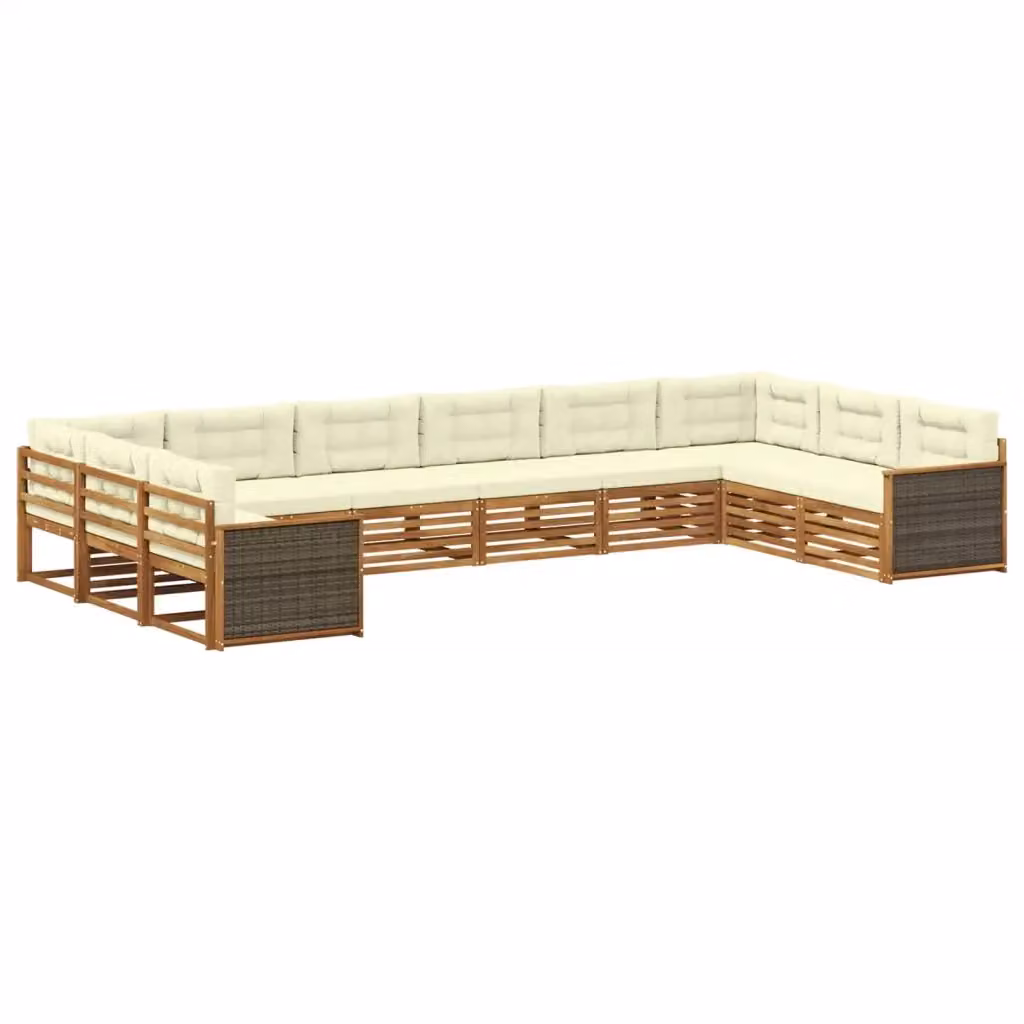 Set di 10 divani da giardino vidaXL in legno di acacia massello color beige – 2