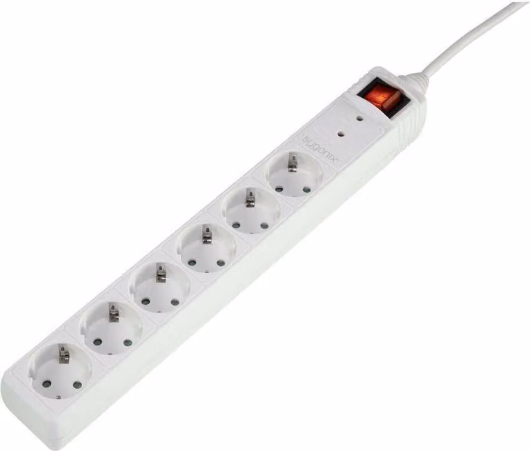 Sygonix SY-5044446 Striscia di protezione contro le sovratensioni bianco 1 pz