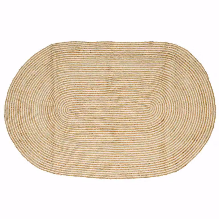 Tappeto da area vidaXL in juta moderno, bianco e beige, L 152 cm x P 245 cm