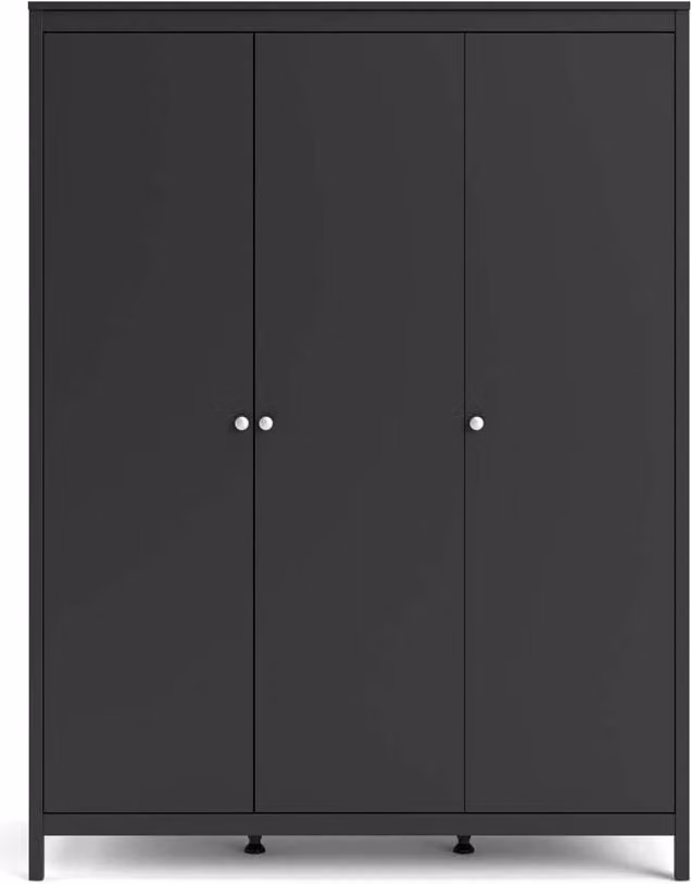 Armadio Madrid, colore nero opaco